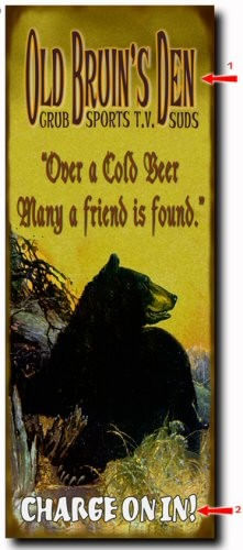 Old Bruins Den Wood or Metal Personalized Sign