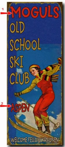 Old School Ski Club Personalized Cabin Sign