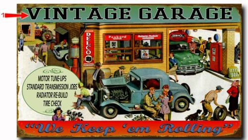 Vintage Style Personalized Garage or Mechanic Sign