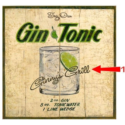 Gin and Tonic Wood or Metal Personalized Bar Sign