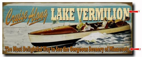Cruise Along Vintage Boat Personalized Lake or Cabin Sign