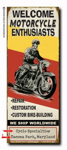 Motorcycle Enthusiasts Wood or Metal Personalized Sign