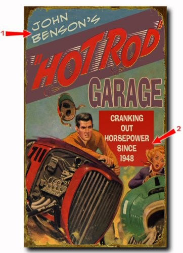 Hot Rod Garage Personalized Sign