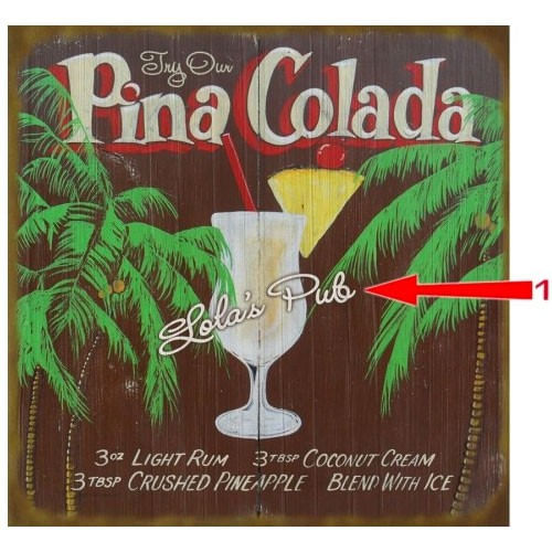 Pina Colada Wood or Metal Personalized Sign