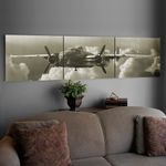 B-25-Bomber-Fly-By-Wood-Triptych-14892-5