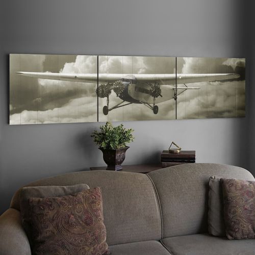 Ford Tri-Motor Fly By Wood Triptych