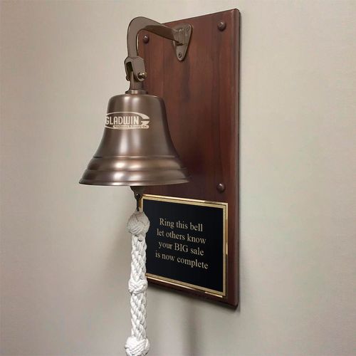 Pre-Order! Business Sales Plaque Bell - Antiqued