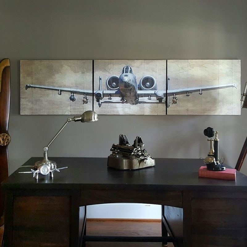 A-10-Warthog-Wooden-Triptych-14451