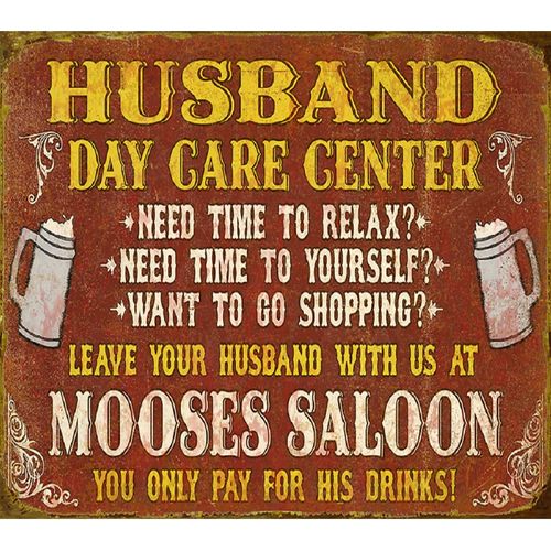 Husband Day Care Center Personalized Bar Sign