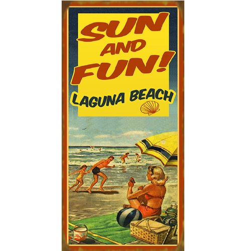 Sun and Fun Retro Personalized Beach Sign