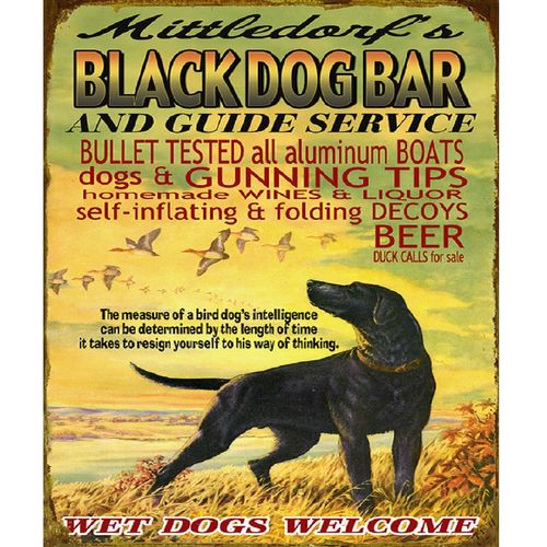 Black Dog Bar and Duck Hunting Personalized Cabin Sign