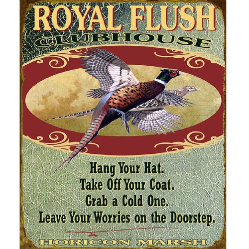 Royal Flush Clubhouse Wood or Metal Personalized Sign