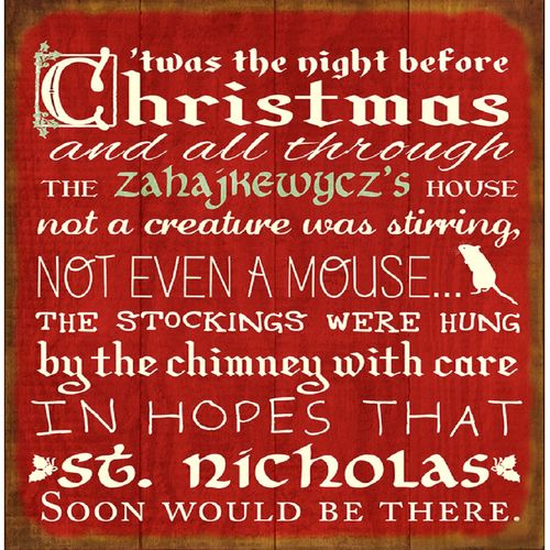 Night Before Christmas Personalized Wood Sign