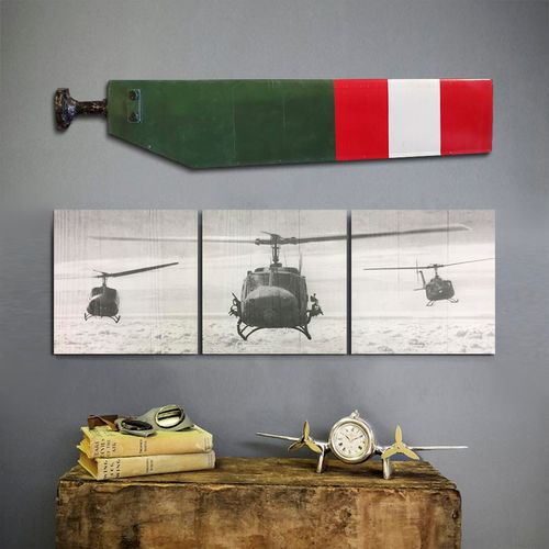Helicopter Rotor Blade Replica and Triptych Set