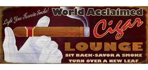 Cigar Lounge Personalized Bar Sign