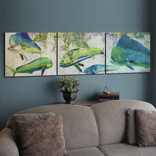 Mahi Dolphin Wood Triptych