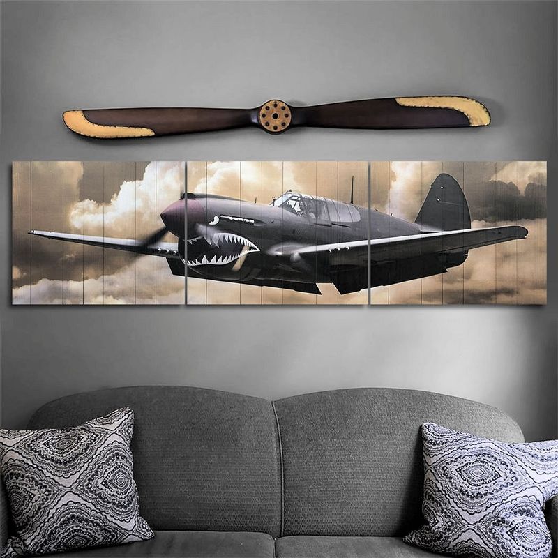 P-40-Warhawk-Wood-Triptych-14664