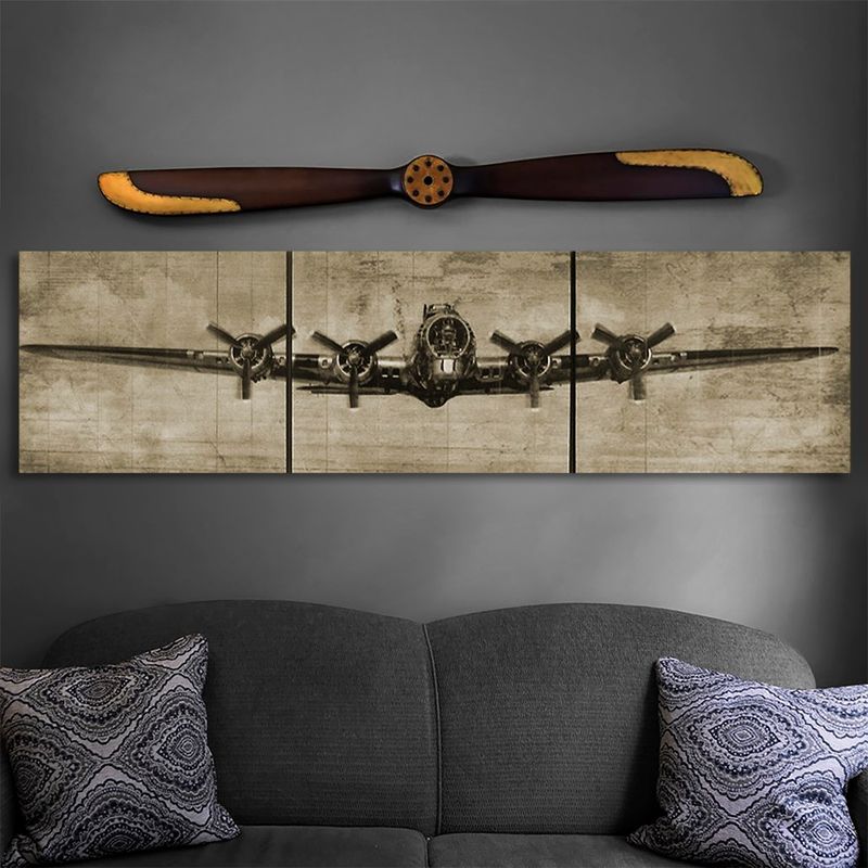 B-17-Sepia-Wood-Triptych-14376
