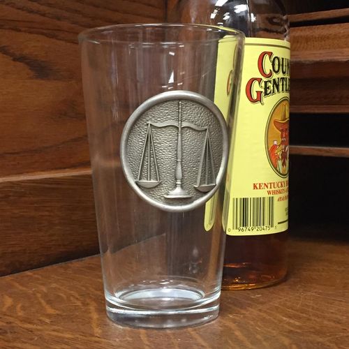 Scales Of Justice Pint Glass