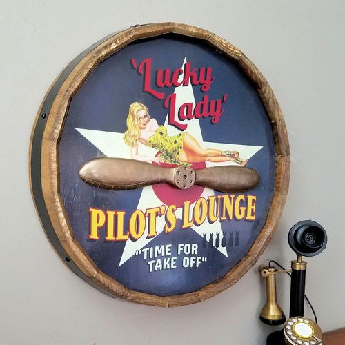 Pilot’s Lounge Personalized Barrel End Sign