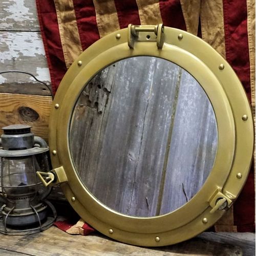 Bronzed Porthole Mirror 20in