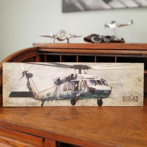 Navy MH-60 Helicopter Plank Sign