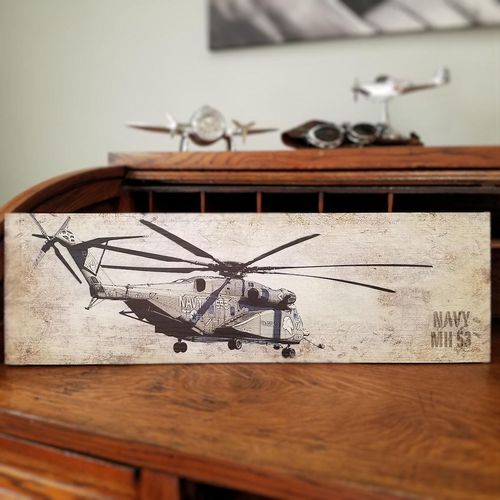 Navy MH-53 Helicopter Plank Sign