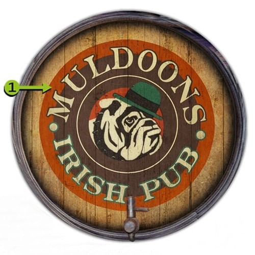 Personalized Bulldog Irish Pub Retro Barrel End Sign