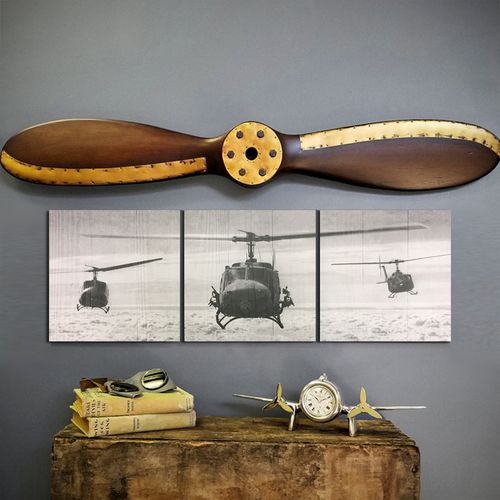Huey Helicopter Triptych and Propeller Set