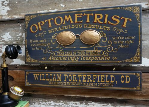 Optometrist Wood Sign with Optional Personalization