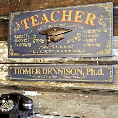 Teacher Wood Sign with Optional Personalization