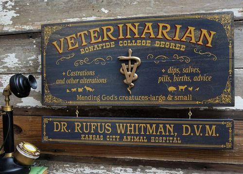 Veterinarian Personalized Wood Sign with Optional Personalization