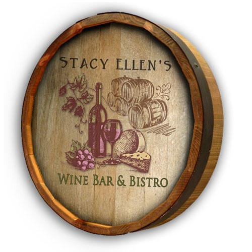 Wine Bistro Personalized Barrel End Sign