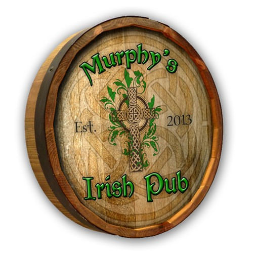 Irish Pub Themed Personalized Quarter Barrel Sign