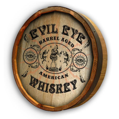 Evil Eye Whiskey Personalized Quarter Barrel Sign