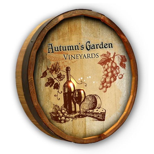 Wine and Cheese Personalized Barrel End Sign