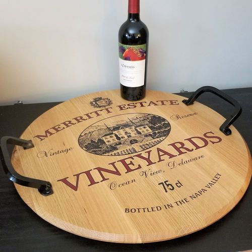 Personalized Barrel Head Serving Tray