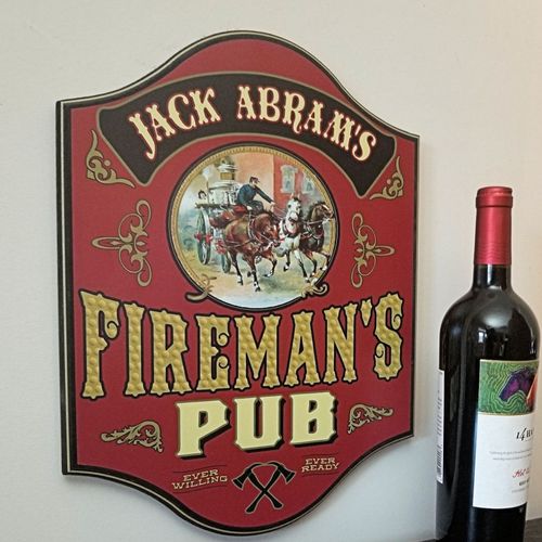 Firemans Pub Personalized Sign