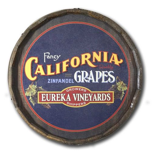 California Grapes Personalized Quarter Barrel Sign