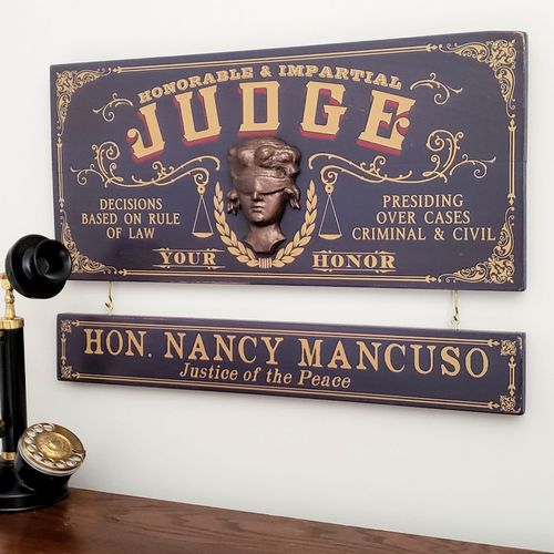 Judge Wood Sign with Optional Nameboard