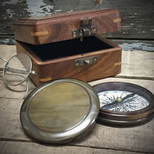 Antiqued Brass Compass - Second - Brassbell.com