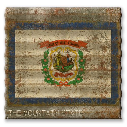 West Virginia State Flag Corrugated Metal Sign