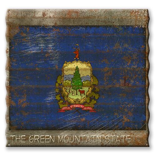 Vermont State Flag Corrugated Metal Sign