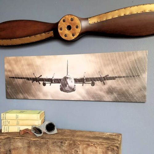 Vintage C-130 Hercules Wood Plank