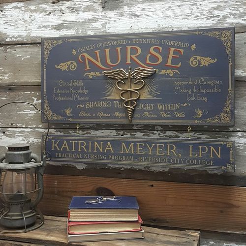 Nurse Wood Sign with Optional Personalization