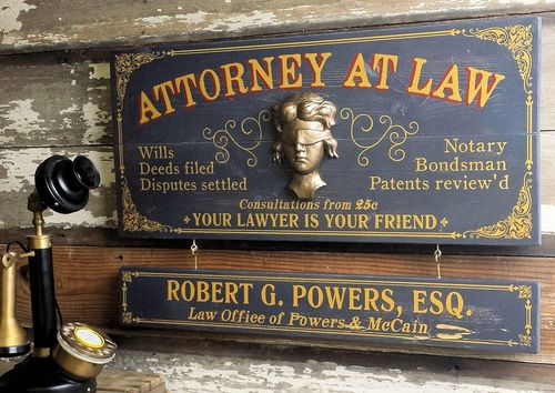 Attorney At Law Wood Plank Sign with Optional Personalization
