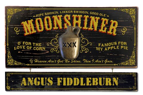 Moonshiner Wood Plank Sign with Optional Personalization