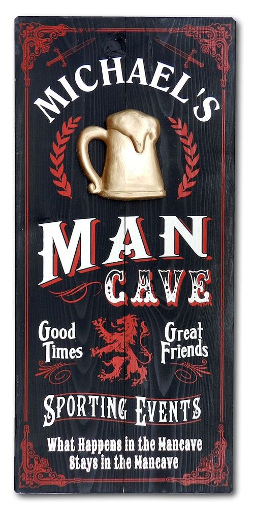 Man Cave Personalized Wood Plank Sign