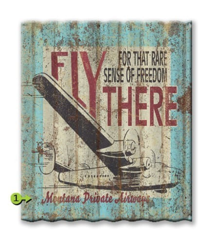 Personalized Fly There Corrugated Metal Sign