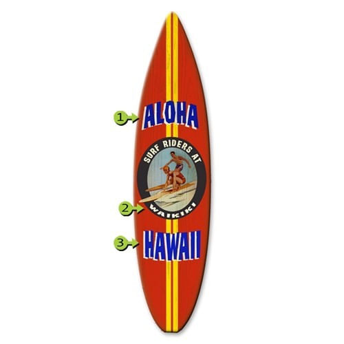 Surf Riders Personalized Die-Cut Surfboard Sign
